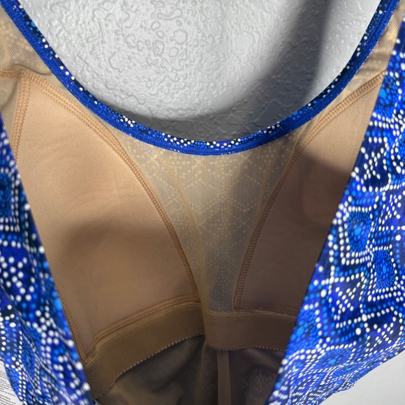 NWT Women's LL Bean one pice swimblock  swimwear Blue  size 12 R - Picture 7 of 9